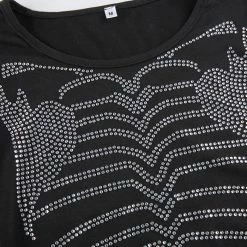 Boogzel Apparel FAIRY GRUNGE Skeleton Rhinestone Long Sleeve Top