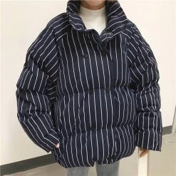 Boogzel Apparel Clothing Striped Padded Jacket