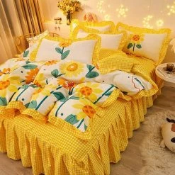 Boogzel Apparel Sunflowers Aesthetic Bedding Set