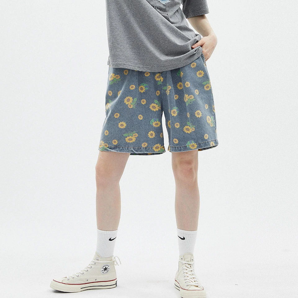 Boogzel Apparel Sunflowers Denim Shorts COTTAGECORE / ARTSY 6 Boogzel Apparel Sunflowers Denim Shorts COTTAGECORE / ARTSY