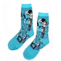 Boogzel Apparel The Kiss Klimt Socks In Blue COTTAGECORE / ARTSY