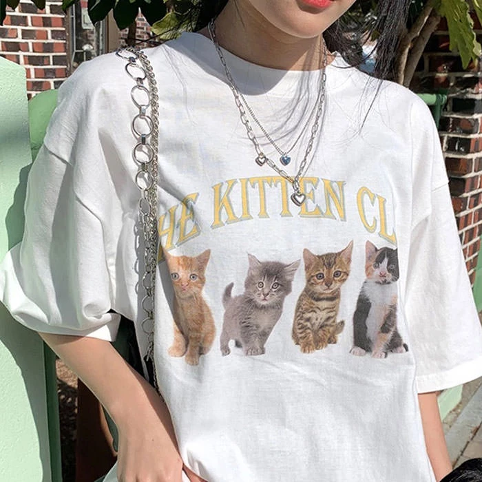 Boogzel Apparel GRUNGE CLOTHES The Kitten Club T-Shirt 🐱 1 Boogzel Apparel GRUNGE CLOTHES The Kitten Club T-Shirt 🐱