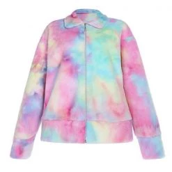 Boogzel Apparel Clothing Tie Dye Teddy Jacket