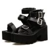 Boogzel Apparel Shoes Triple Buckle Platform Sandals