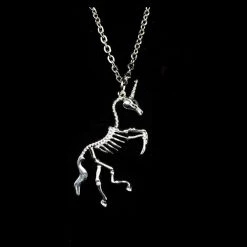Boogzel Apparel Unicorn Skeleton Pendant Necklace 6 Boogzel Apparel Unicorn Skeleton Pendant Necklace