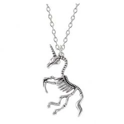 Boogzel Apparel Unicorn Skeleton Pendant Necklace