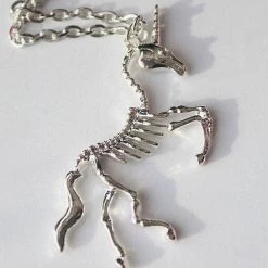 Boogzel Apparel Unicorn Skeleton Pendant Necklace 7 Boogzel Apparel Unicorn Skeleton Pendant Necklace