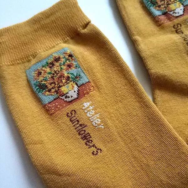 Boogzel Apparel Van Gogh Sunflowers Socks COTTAGECORE / ARTSY 4 Boogzel Apparel Van Gogh Sunflowers Socks COTTAGECORE / ARTSY