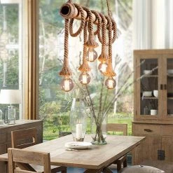 Boogzel Apparel Vintage Rope Pendant Light