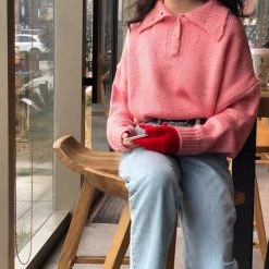 Boogzel Apparel Warm Wishes Button Neck Sweater 90s & VINTAGE