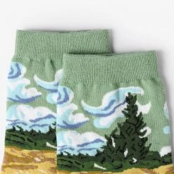 Boogzel Apparel 2.0 Wheat Field With Cypresses Socks COTTAGECORE / ARTSY