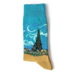 Boogzel Apparel Wheat Field With Cypresses Socks COTTAGECORE / ARTSY