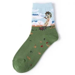 Boogzel Apparel COTTAGECORE / ARTSY Woman With A Parasol Monet Socks