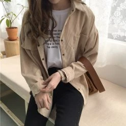 Boogzel Apparel Comfy Cute Cord Shirt SOFT GIRL OUTFITS