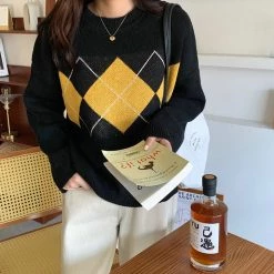 Boogzel Apparel 80's Grandma Argyle Sweater