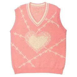 Boogzel Apparel GRUNGE CLOTHES Barbed Wire Knit Vest ⛓️