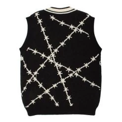 Boogzel Apparel GRUNGE CLOTHES Barbed Wire Knit Vest ⛓️