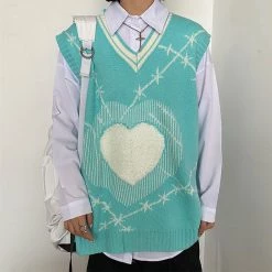 Boogzel Apparel GRUNGE CLOTHES Barbed Wire Knit Vest ⛓️