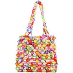 Boogzel Apparel OVER THE RAINBOW Candy Hearts Beaded Handbag