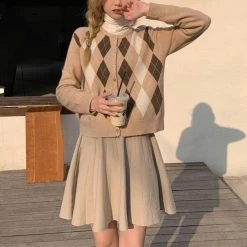 Boogzel Apparel Skippin' School Argyle Cardigan PREPPY CLOTHES