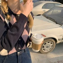 Boogzel Apparel Skippin' School Argyle Cardigan PREPPY CLOTHES