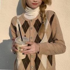 Boogzel Apparel Skippin' School Argyle Cardigan PREPPY CLOTHES