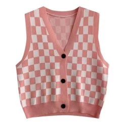 Boogzel Apparel INDIE CLOTHES Aesthetic Checkboard Vest