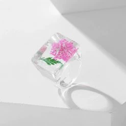 Boogzel Apparel COTTAGECORE / ARTSY Botanical Garden Resin Ring