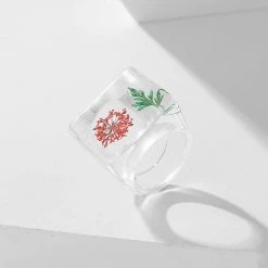 Boogzel Apparel COTTAGECORE / ARTSY Botanical Garden Resin Ring