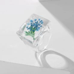 Boogzel Apparel COTTAGECORE / ARTSY Botanical Garden Resin Ring