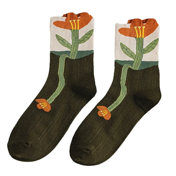 Boogzel Apparel Aesthetic Flower Socks 1 Boogzel Apparel Aesthetic Flower Socks