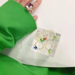 Boogzel Apparel Y2K Fruit Pearl Ring