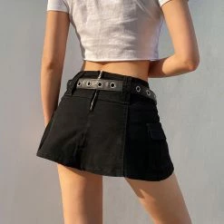 Boogzel Apparel Flirting With Trouble Mini Skirt Y2K OUTFITS