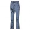 Boogzel Apparel Aesthetic Outline Embroidery Mom Jeans GRUNGE CLOTHES