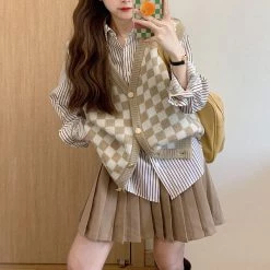 Boogzel Apparel Checker Button Up Sweater Vest