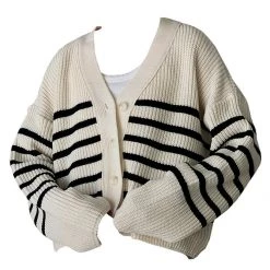 Boogzel Apparel Self Made Striped Cardigan