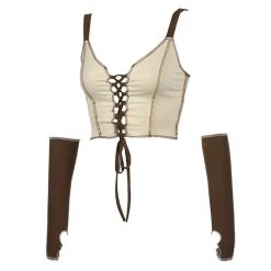 Boogzel Apparel Y2K OUTFITS Young & Single Top & Arm Gloves Set