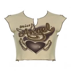 Boogzel Apparel Miss Angel Ribbed Top Y2K OUTFITS
