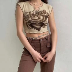 Boogzel Apparel Miss Angel Ribbed Top Y2K OUTFITS