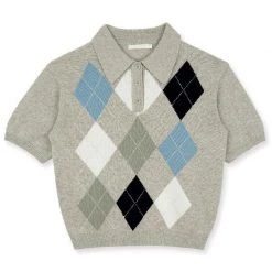 Boogzel Apparel Self Made Argyle Collar Top PREPPY CLOTHES
