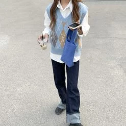 Boogzel Apparel High School Crush Argyle Vest