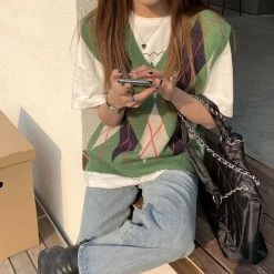 Boogzel Apparel High School Crush Argyle Vest