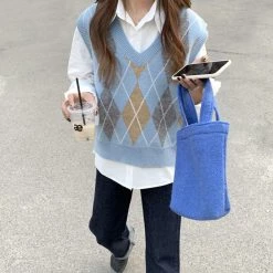 Boogzel Apparel High School Crush Argyle Vest