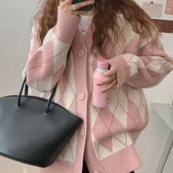 Boogzel Apparel SOFT GIRL OUTFITS Cutie Secrets Argyle Cardigan