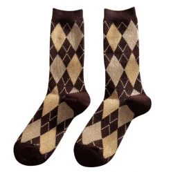 Boogzel Apparel GRANDMA AESTHETIC Cozy Days Argyle Socks