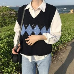 Boogzel Apparel Argyle Sweater Vest