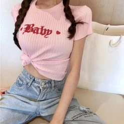 Boogzel Apparel Y2K OUTFITS Baby Crop Tee