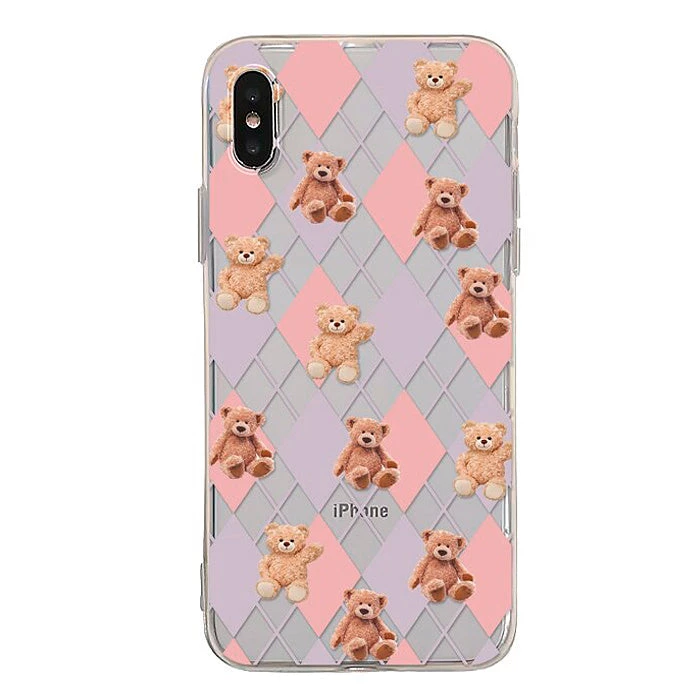 Boogzel Apparel Bear Argyle Pattern IPhone Case 2 Boogzel Apparel Bear Argyle Pattern IPhone Case