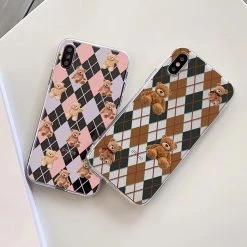 Boogzel Apparel Bear Argyle Pattern IPhone Case 7 Boogzel Apparel Bear Argyle Pattern IPhone Case