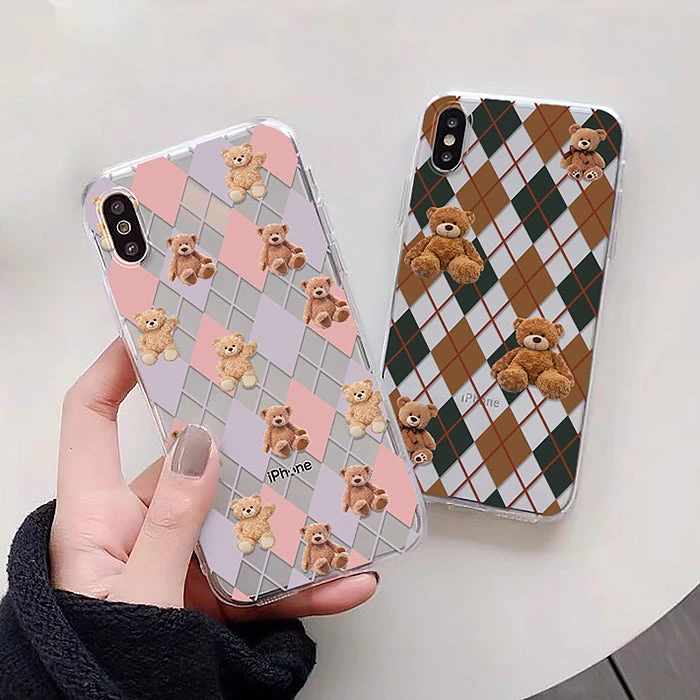 Boogzel Apparel Bear Argyle Pattern IPhone Case 5 Boogzel Apparel Bear Argyle Pattern IPhone Case